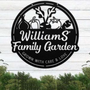 Personalized Vegetable Garden Grown with Care and Love Decorative Custom Metal Sign 1