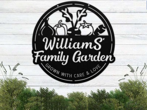 Personalized Vegetable Garden Grown with Care and Love Decorative Custom Metal Sign