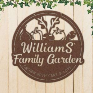 Personalized Vegetable Garden Grown with Care and Love Decorative Custom Metal Sign 2