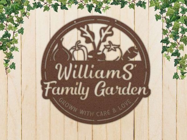 Personalized Vegetable Garden Grown with Care and Love Decorative Custom Metal Sign