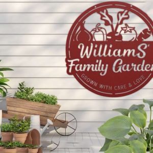 Personalized Vegetable Garden Grown with Care and Love Decorative Custom Metal Sign 3