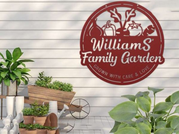 Personalized Vegetable Garden Grown with Care and Love Decorative Custom Metal Sign