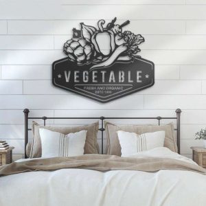 Personalized Vegetable Organic Food Store Lawn Yard Decorative Fresh Vegetable Farm Name Garden Custom Metal Sign Housewarming Gift 2