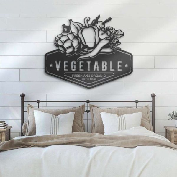 Personalized Vegetable Organic Food Store Lawn Yard Decorative Fresh Vegetable Farm Name Garden Custom Metal Sign Housewarming Gift