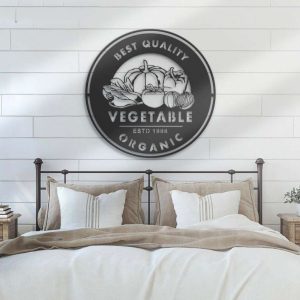 Personalized Vegetable Organic Food Store Lawn Yard Decorative Garden Custom Metal Sign Housewarming Gift