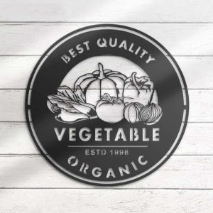 Personalized Vegetable Organic Food Store Lawn Yard Decorative Garden Custom Metal Sign Housewarming Gift