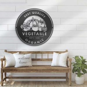 Personalized Vegetable Organic Food Store Lawn Yard Decorative Garden Custom Metal Sign Housewarming Gift 3