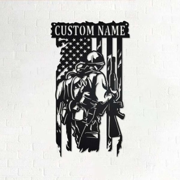 Personalized Veteran Day Patriotic Decor Gift Custom Metal Sign