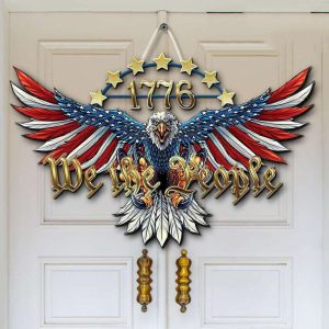 Personalized Veteran We The People Sign Bald Eagle Independence Day Veteran Day Home Decor Gift for Patriot Custom Metal Sign