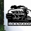 Personalized Vintage Train Address Sign Coal Train Monogram Railway Train Room Decor House Number Plaque Custom Metal Sign 2