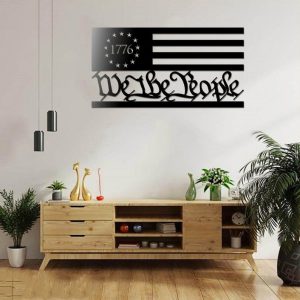 Personalized We The People 1776 Flag Sign Betsy Ross Union Flag Independence Day Veteran Day Patriotic Decor Gift Custom Metal Sign 1 1