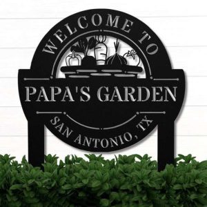 Personalized Welcome to Vegetable Garden Address Sign Decorative Custom Metal Sign 1