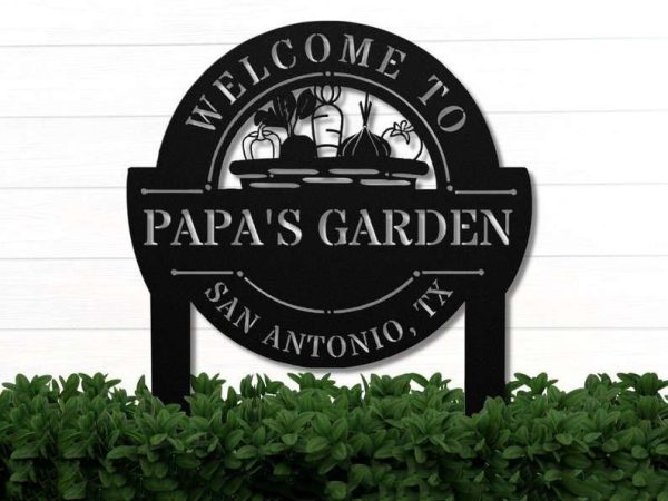 Personalized Welcome to Vegetable Garden Address Sign Decorative Custom Metal Sign