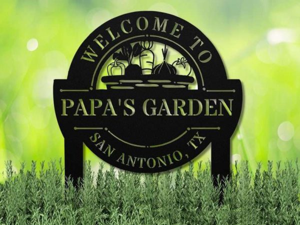 Personalized Welcome to Vegetable Garden Address Sign Decorative Custom Metal Sign