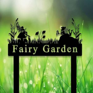 Personalized Welcome to the Fairy Garden Yard Stakes Decorative Custom Metal Sign 1