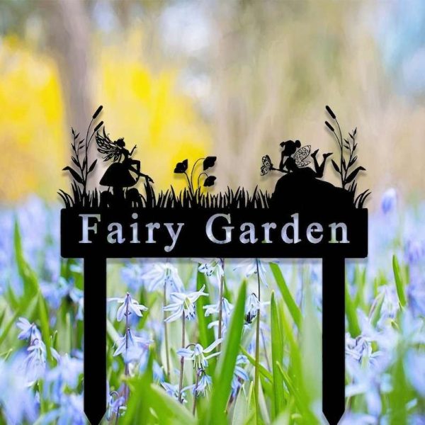Personalized Welcome to the Fairy Garden Yard Stakes Decorative Custom Metal Sign