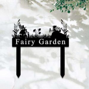 Personalized Welcome to the Fairy Garden Yard Stakes Decorative Custom Metal Sign