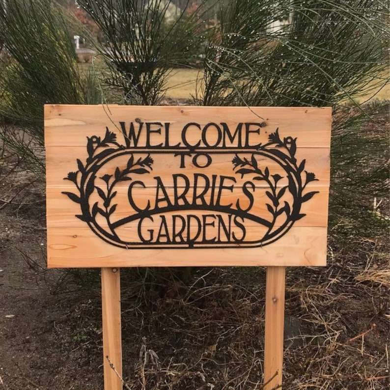 Personalized Welcome to the Garden Decorative Custom Metal Sign 3