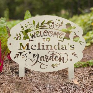 Personalized Welcome to the Garden Yard Stakes Decorative Custom Metal Sign