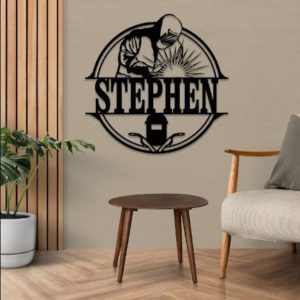 Personalized Welder Construction Welder Wall Art Decor Welder Fathers Day Gifts Custom Metal Sign