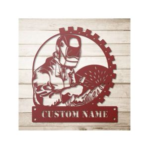 Personalized Welder Name Sign Welding Workshop Ironworker Custom Metal Sign