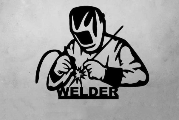 Personalized Welder Silhouette Welding Shop Custom Metal Sign