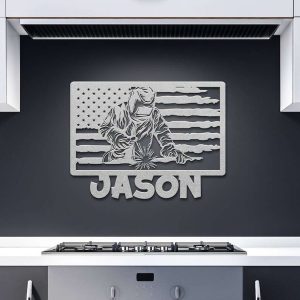 Personalized Welder US Flag Mechanic Worker Welder Workshop Custom Metal Sign 3