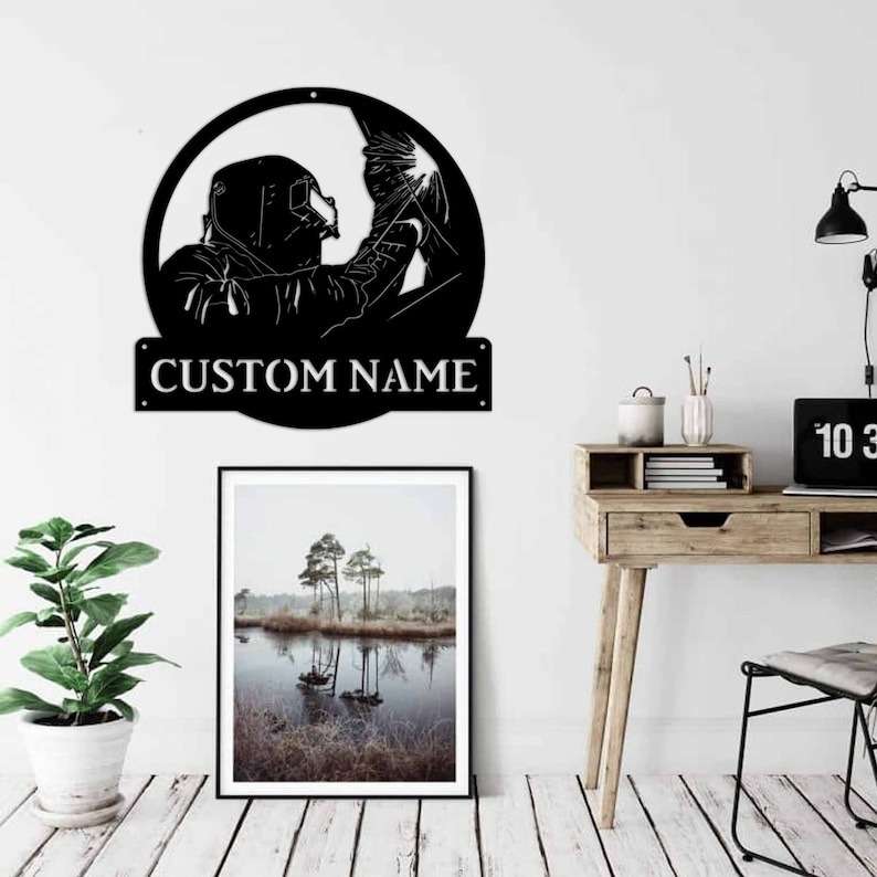 Personalized Welding Welder Blacksmith Wall Art Custom Metal Sign Home Office Room Decor 2