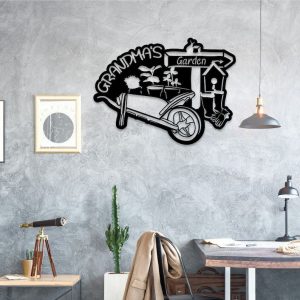 Personalized Wheelbarrow Garden Gate Decor Decorative Custom Metal Sign 1
