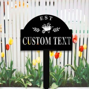 Personalized Wheelbarrow Garden Stakes Decorative Custom Metal Sign 1