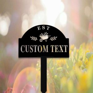 Personalized Wheelbarrow Garden Stakes Decorative Custom Metal Sign 2