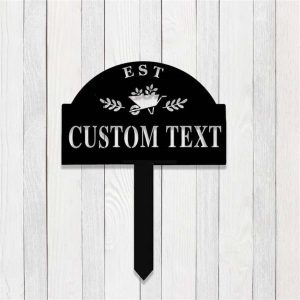 Personalized Wheelbarrow Garden Stakes Decorative Custom Metal Sign 3