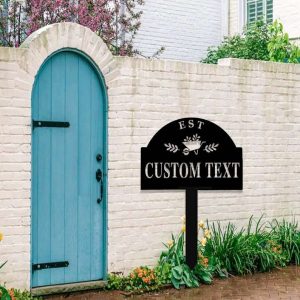 Personalized Wheelbarrow Garden Stakes Decorative Custom Metal Sign 4