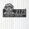 Personalized Wirehaired Pointing Griffon Dog Address Sign House Number Plaque Custom Metal Sign 4