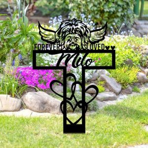 Personalized Wirehaired Pointing Griffon Memorial Sign Yard Stakes Pet Grave Marker Cemetery Decor Custom Metal Sign 1