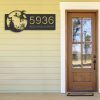 Personalized Witch and Black Cat Flying Halloween Address Sign House Number Plaque Custom Metal Sign 3