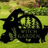 Personalized Witch and Black Cat Magical Garden Decorative Custom Metal Sign 1 1