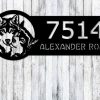 Personalized Wolf Couple Address Sign House Number Plaque Custom Metal Sign 3