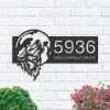 Personalized Wolf Howling on Full Moon Address Sign House Number Plaque Custom Metal Sign 1