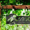 Personalized Wolf Howling on Full Moon Moutain Address Sign House Number Plaque Custom Metal Sign 2