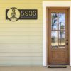 Personalized Yoga Girl in Hippie Style Namaste Address Sign House Number Plaque Custom Metal Sign 2