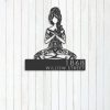 Personalized Yoga Girl in Hippie Style Namaste Address Sign House Number Plaque Custom Metal Sign 3 1