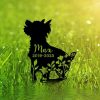 Personalized Yorkshire Terrier Memorial Sign Yard Stakes Floral Yorkshire Terrier Grave Marker Cemetery Decor Custom Metal Sign 1