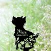 Personalized Yorkshire Terrier Memorial Sign Yard Stakes Floral Yorkshire Terrier Grave Marker Cemetery Decor Custom Metal Sign 2