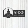 Personalized Zen Lotus Buddha Address Sign House Number Plaque Custom Metal Sign 4 1