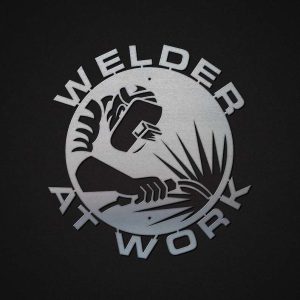 Welder At Work Welder Shop Garage Workshop Man Cave Decor Custom Metal Sign 1