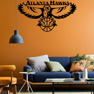 Personalized Atlanta Hawks Logo Sign NBA Basketball Wall Decor Gift for Fan Custom Metal Sign