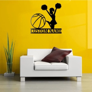 Personalized Basketball Cheerleading Sign NBA Basketball Wall Decor Gift for Fan Custom Metal Sign 2