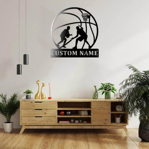 Personalized Basketball Player Team Sign NBA Basketball Wall Decor Gift for Fan Custom Metal Sign 1