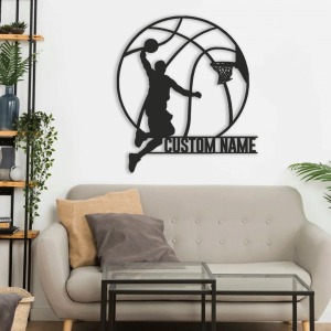 Personalized Basketball Player V10 NBA Basketball Wall Decor Gift for Fan Custom Metal Sign 1